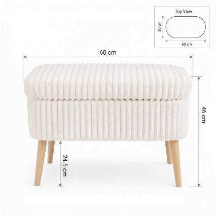 Skammel MOLIS 35x60 cm hvid