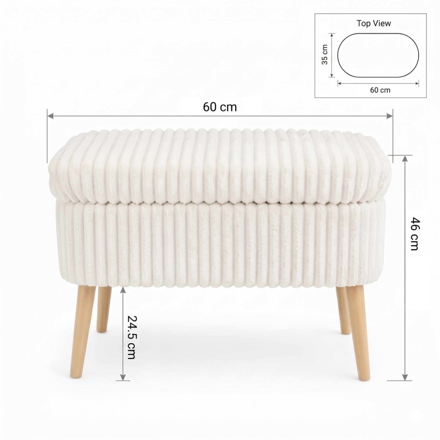 Skammel MOLIS 35x60 cm hvid