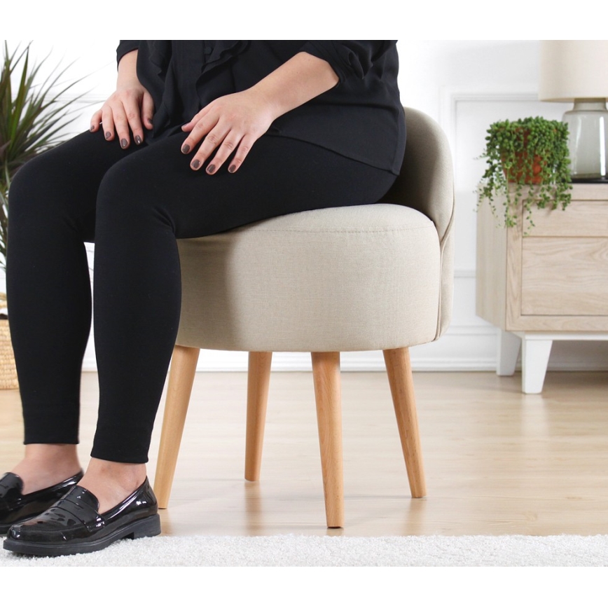 Skammel NIKI Ø 46 cm cremefarvet