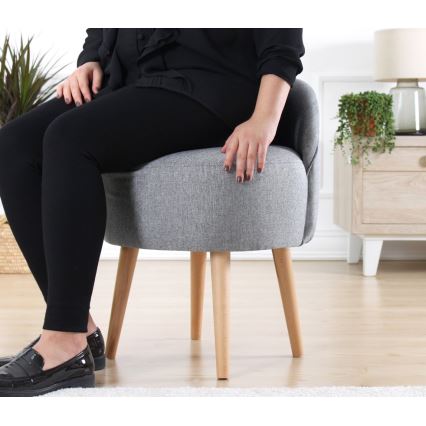 Skammel NIKI Ø 46 cm grå