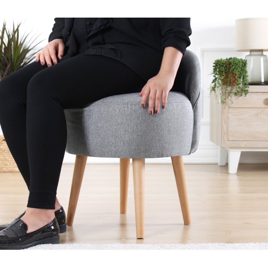 Skammel NIKI Ø 46 cm grå