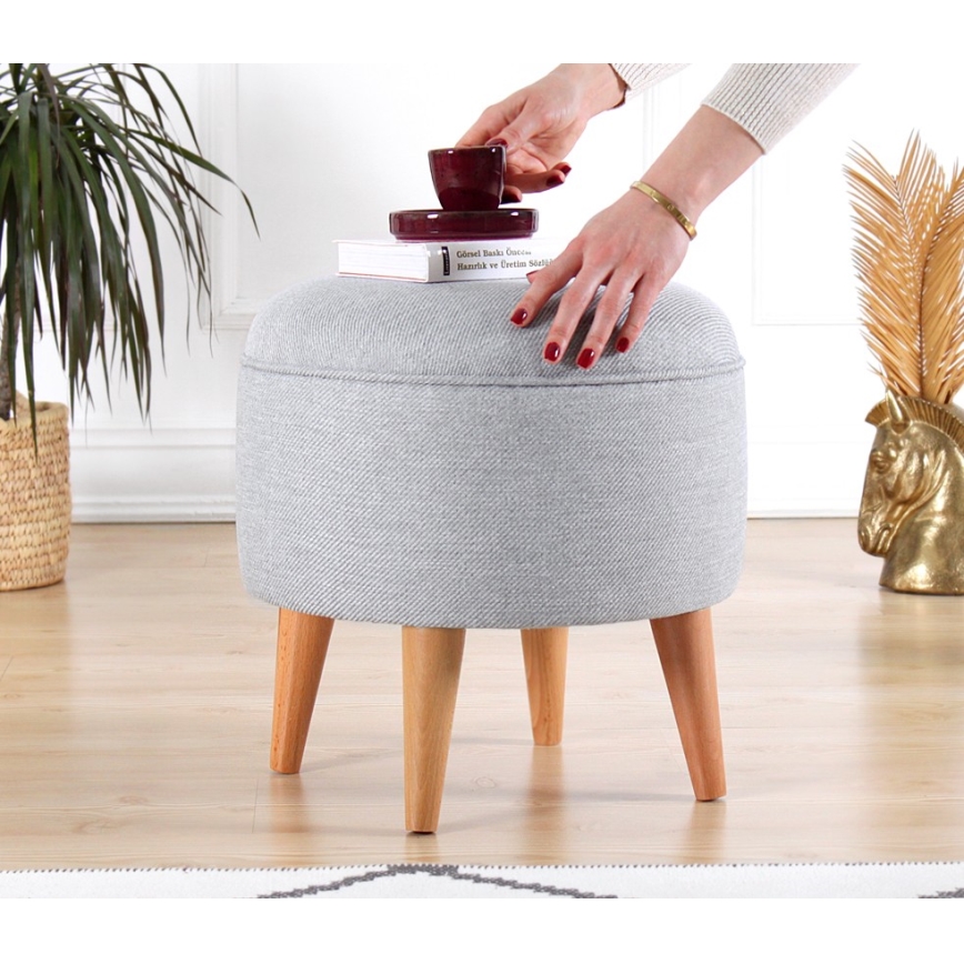 Skammel PIXI Ø 40 cm, grå