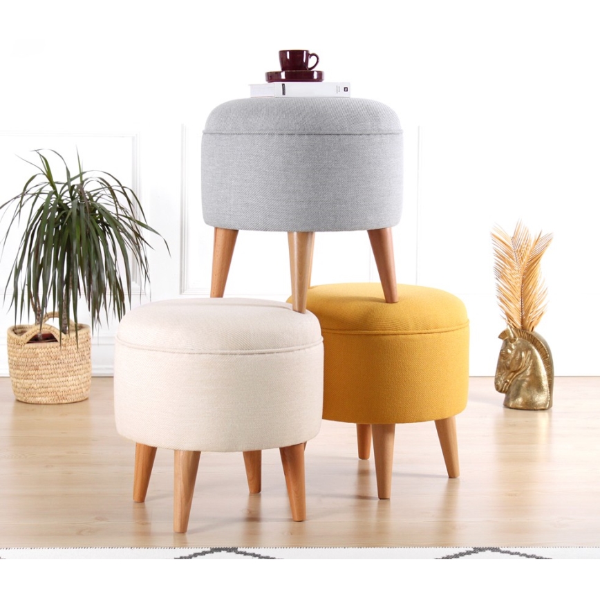 Skammel PIXI Ø 40 cm, grå