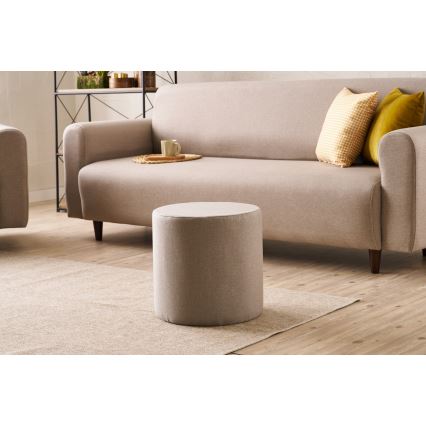 Skammel RONDO Ø 40 cm beige