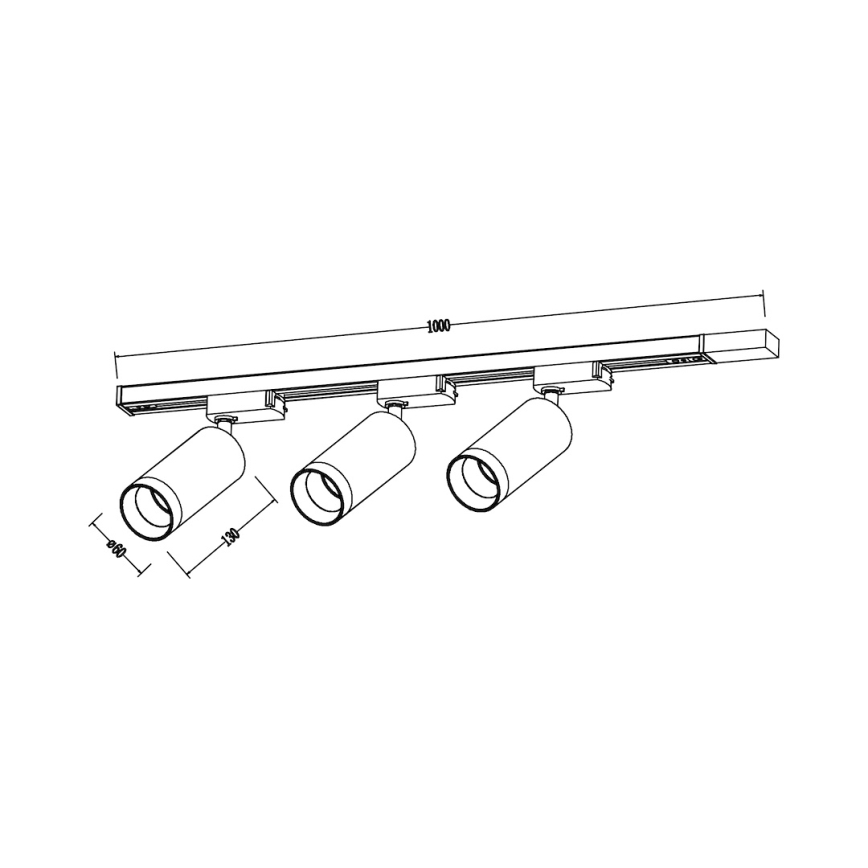 Skinnespot MICA 3xGU10/10W/230V hvid/mat krom