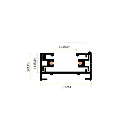 Skinnesystem 1-faset 1 m hvid