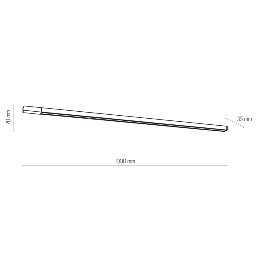 Skinnesystem 1-faset TRACER 1 m sort