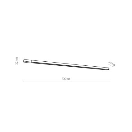 Skinnesystem 3-faset TRACER 1 m sort