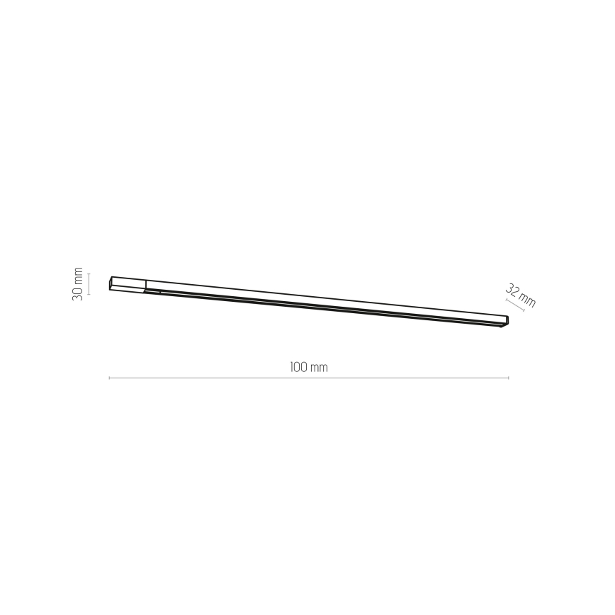 Skinnesystem 3-faset TRACER 1 m sort