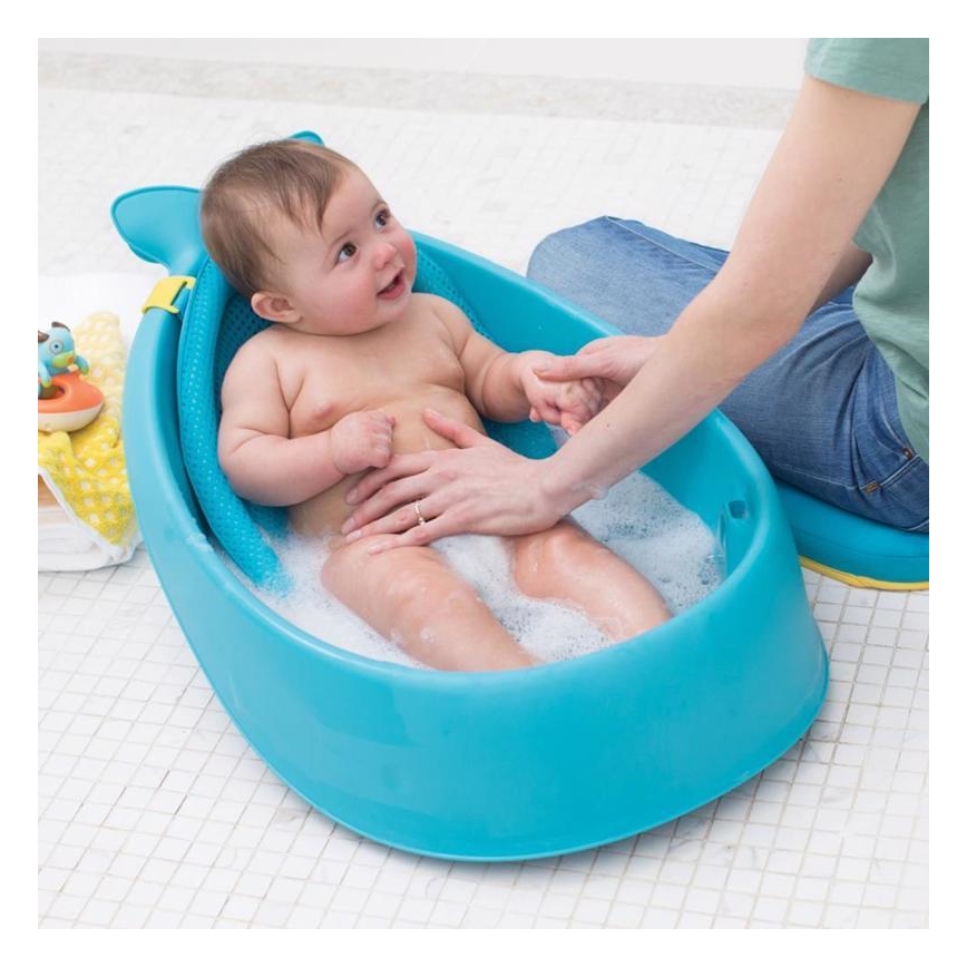 Skip Hop - Babybadekar m. ergonomisk måtte MOBY 3 blå