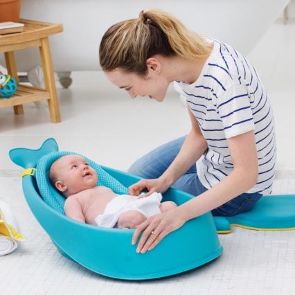 Skip Hop - Babybadekar m. ergonomisk måtte MOBY 3 blå