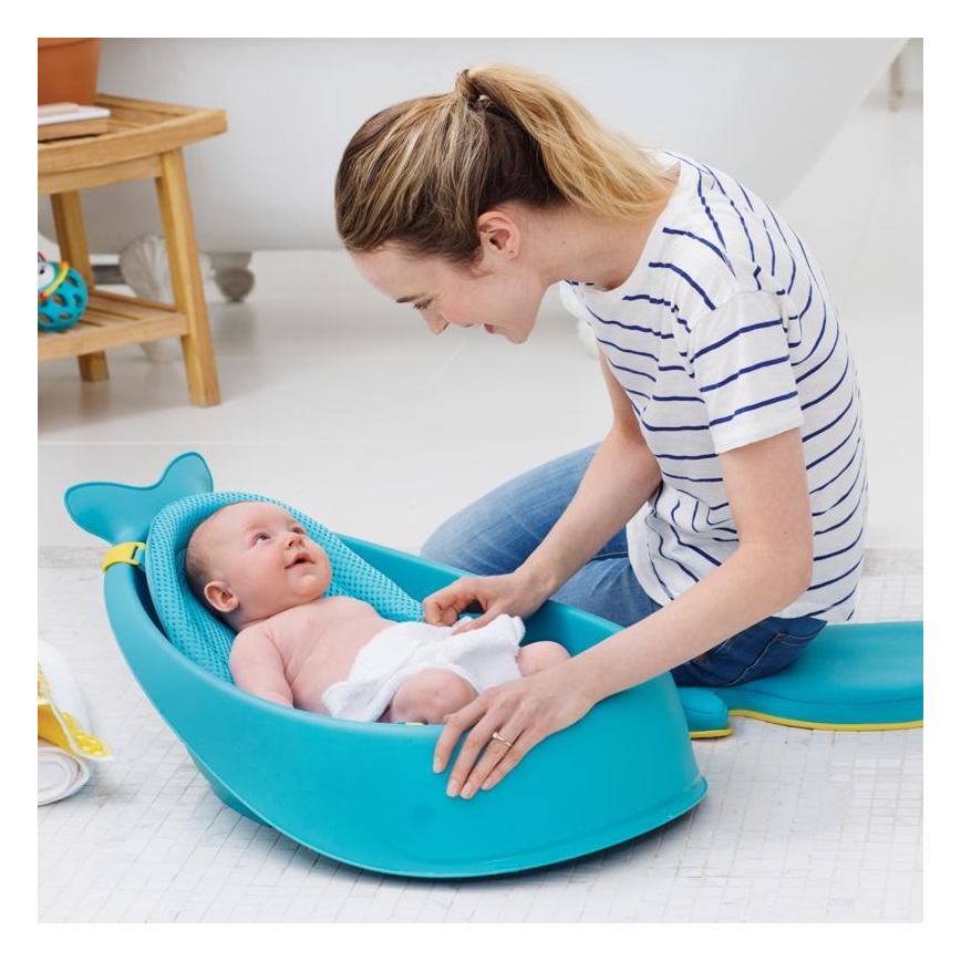 Skip Hop - Babybadekar m. ergonomisk måtte MOBY 3 blå