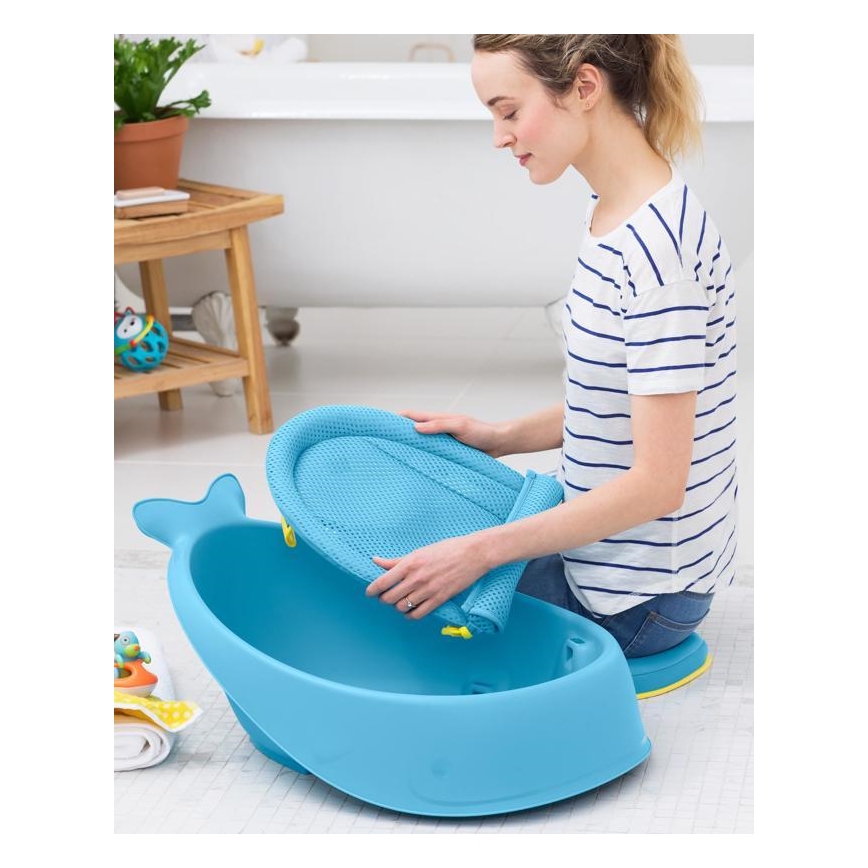 Skip Hop - Babybadekar m. ergonomisk måtte MOBY 3 blå