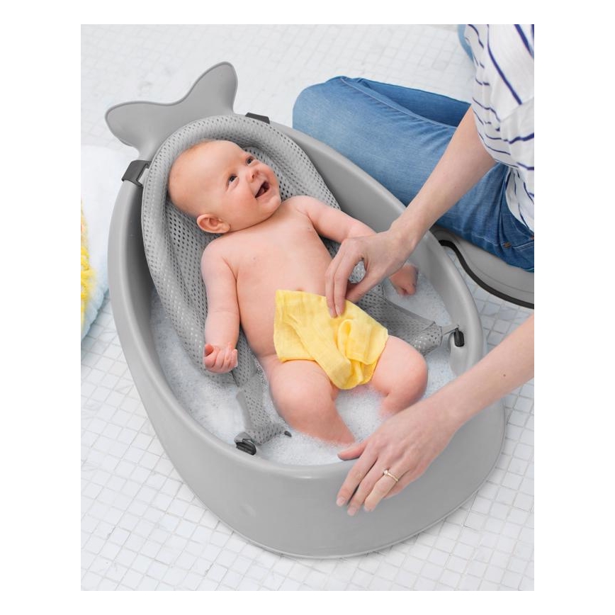 Skip Hop - Babybadekar m. ergonomisk måtte MOBY 3 grå