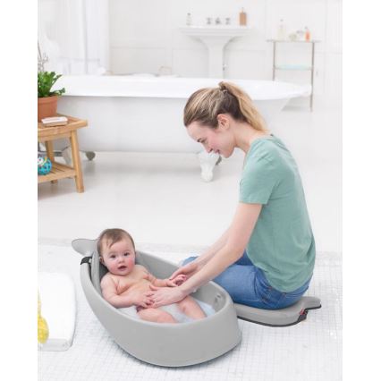 Skip Hop - Babybadekar m. ergonomisk måtte MOBY 3 grå