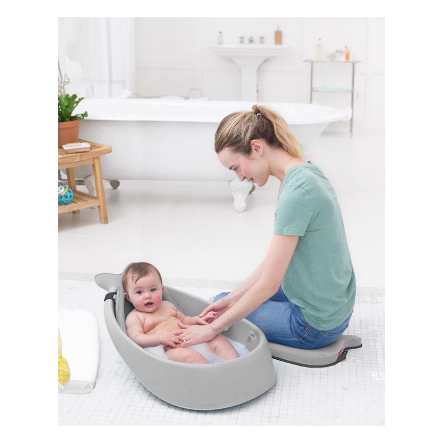 Skip Hop - Babybadekar m. ergonomisk måtte MOBY 3 grå
