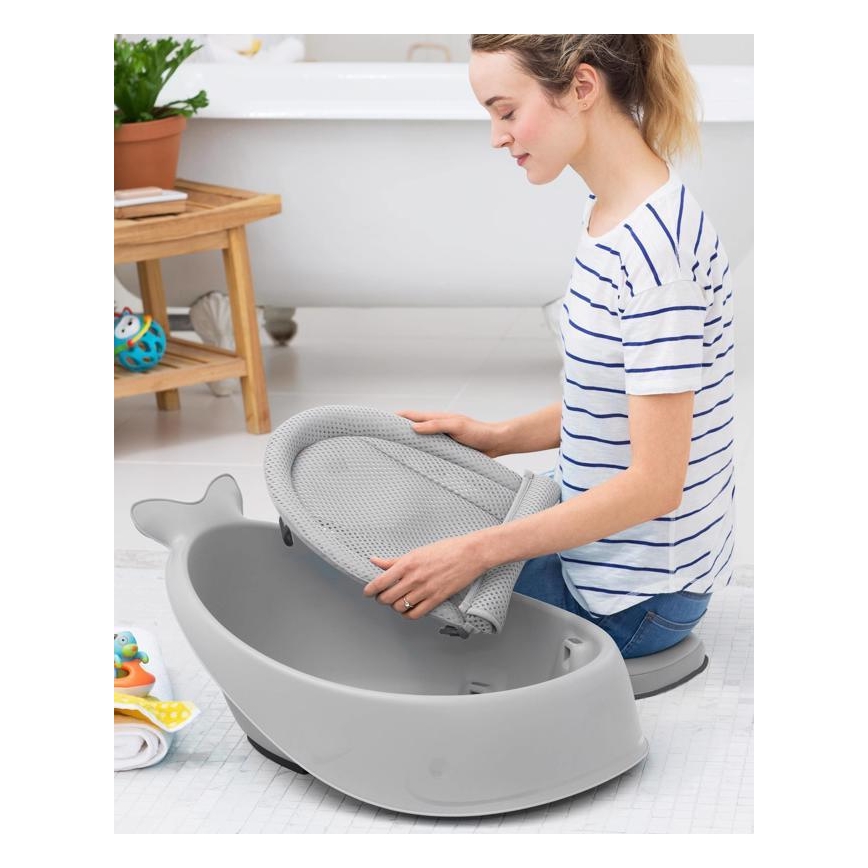 Skip Hop - Babybadekar m. ergonomisk måtte MOBY 3 grå