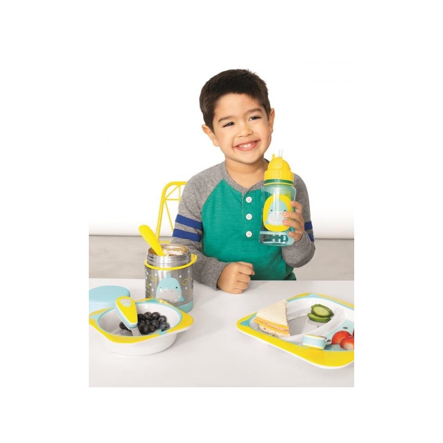 Skip Hop - Termomadbeholder med ske/gaffel ZOO 325 ml haj