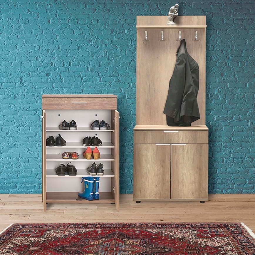 Skoskab 108x73 cm brun