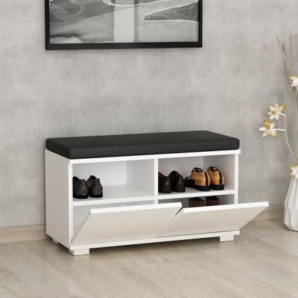 Skoskab DRAGO 42x80 cm hvid/sort