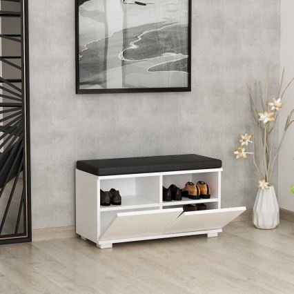 Skoskab DRAGO 42x80 cm hvid/sort