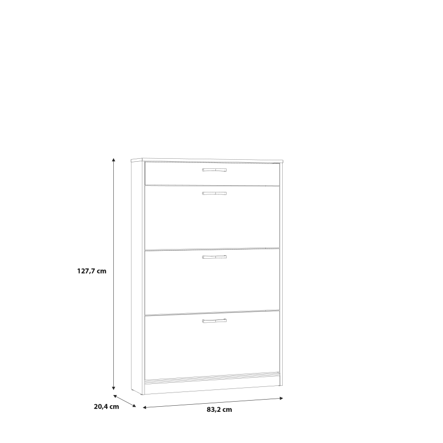 Skoskab KAVI i artisan-egetræ