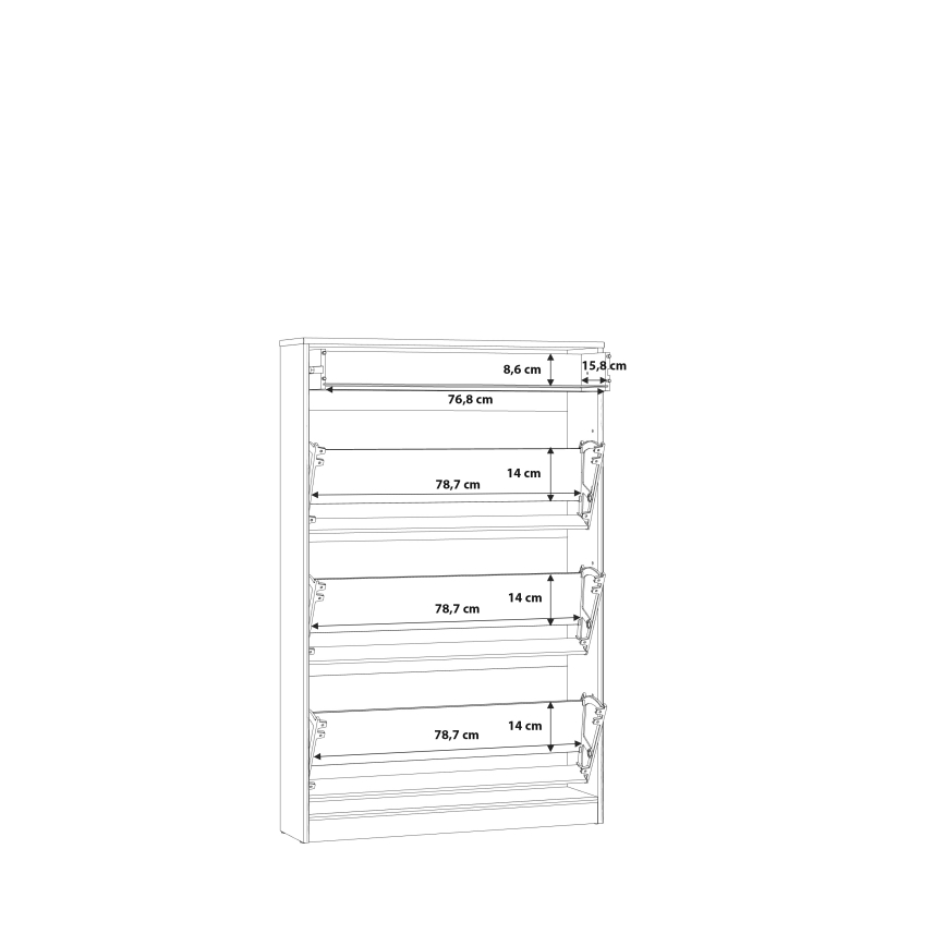 Skoskab KAVI i artisan-egetræ