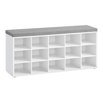 Skoskab VOREN 105x48x30 cm hvid/grå