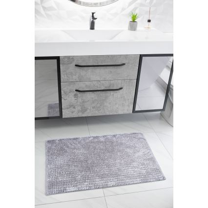 Skridsikker badeværelsesmåtte CHENILLE 50 x 80 cm grå