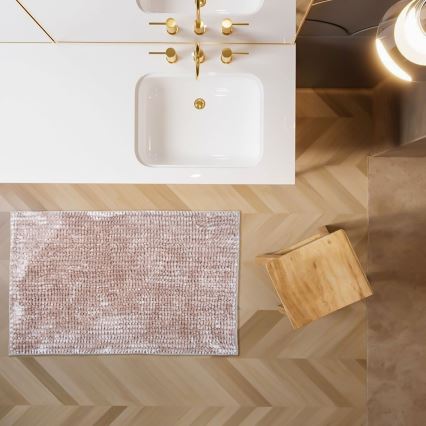 Skridsikker badeværelsesmåtte CHENILLE 50x80 cm beige