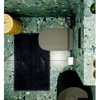 Skridsikker badeværelsesmåtte CHENILLE 50x80 cm sort