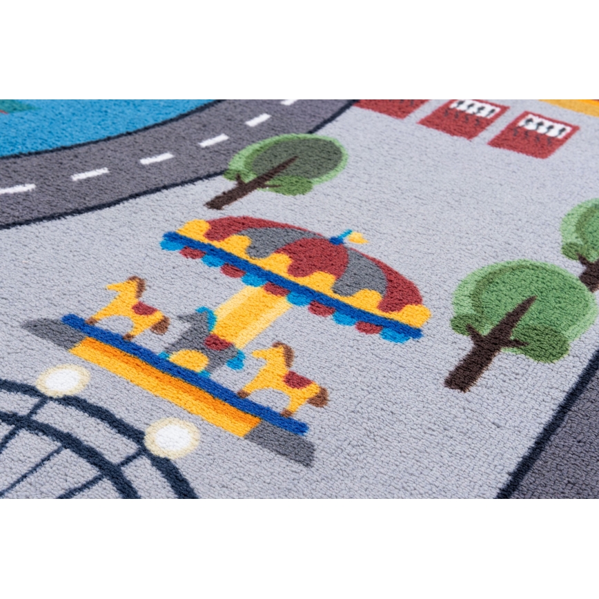 Skridsikkert børnetæppe ARES STREETS 160 cm grå/by