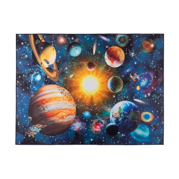 Skridsikkert børnetæppe PRINT 3D 120x160 cm planeter/farverig