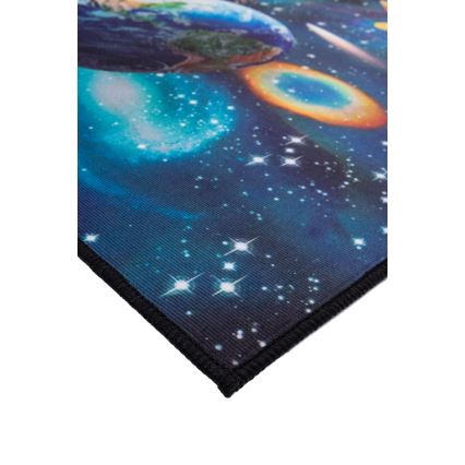 Skridsikkert børnetæppe PRINT 3D 120x160 cm planeter/farverig