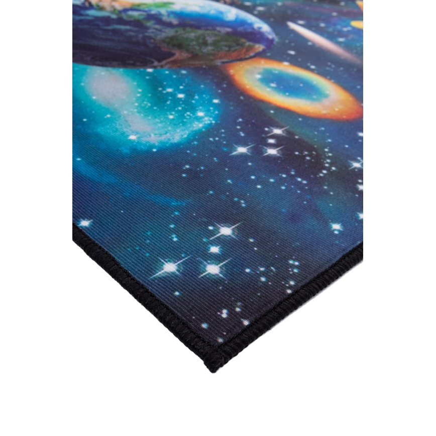 Skridsikkert børnetæppe PRINT 3D 120x160 cm planeter/farverig