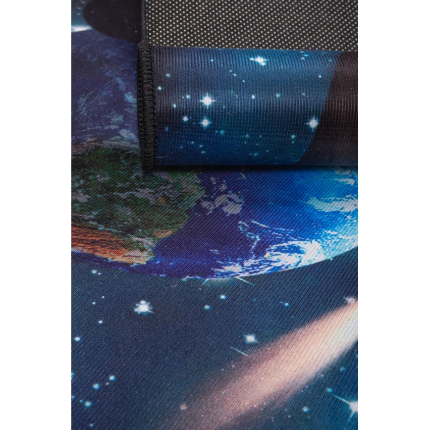 Skridsikkert børnetæppe PRINT 3D 80x150 cm planeter/multifarvet