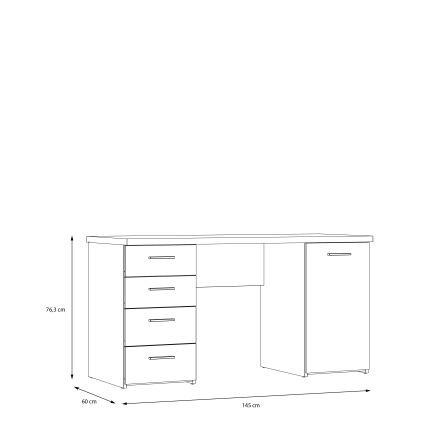 Skrivebord ARENO hvid/sonoma-eg