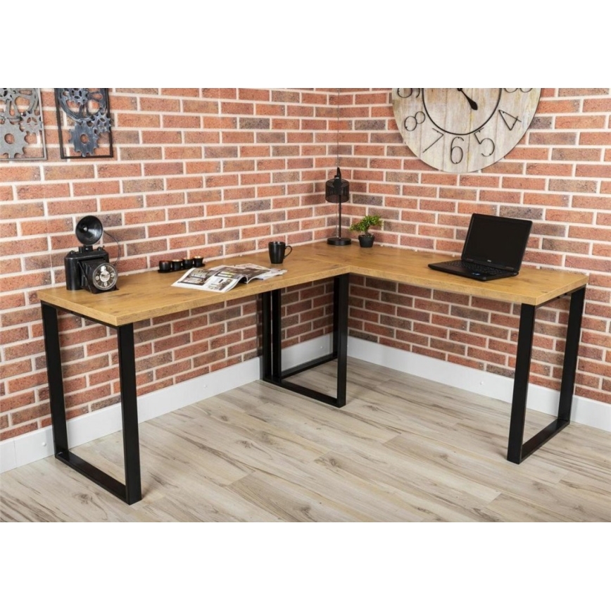 Skrivebord BLAT 140x60 cm sort/brun