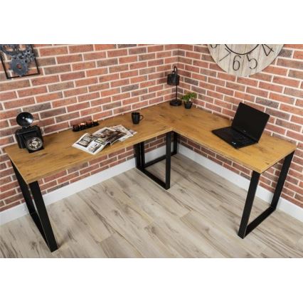 Skrivebord BLAT 140x60 cm sort/brun