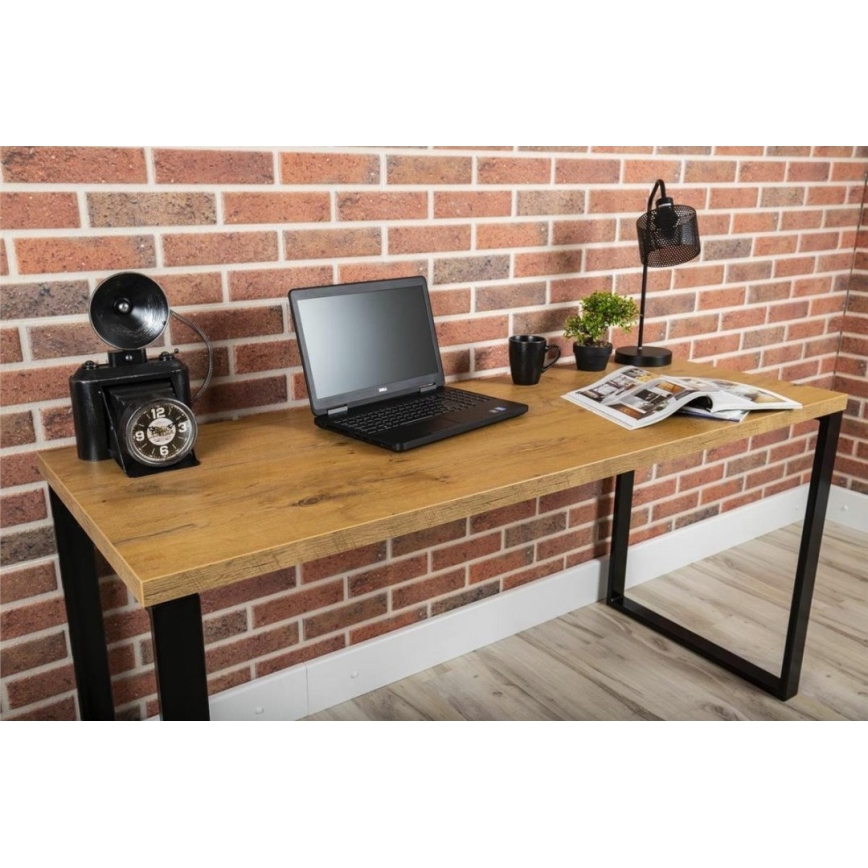 Skrivebord BLAT 160x60 cm sort/brun