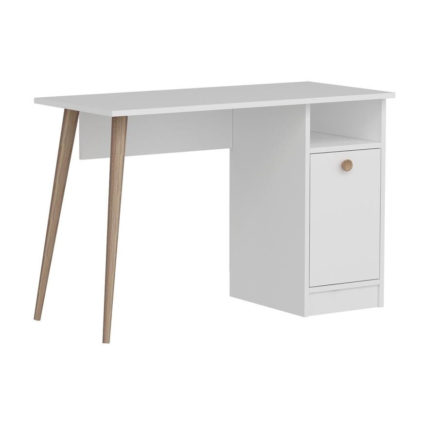 Skrivebord CANNAS 110x74 cm hvid/brun