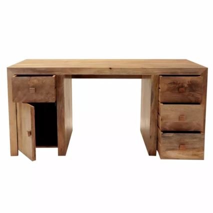 Skrivebord HINA 160x80 cm massivt træ/mangotræ
