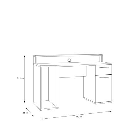 Skrivebord IVAR med indbygget belysning i sort