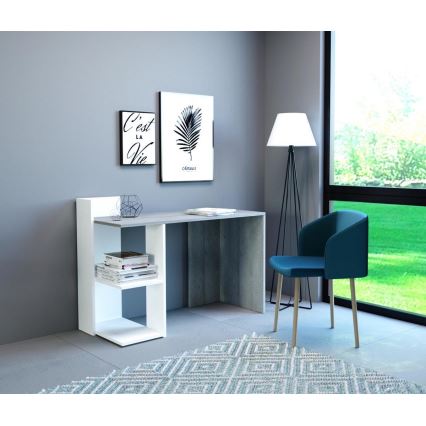 Skrivebord MARLO betongrå/hvid