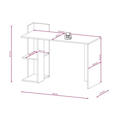 Skrivebord MARLO betongrå/hvid