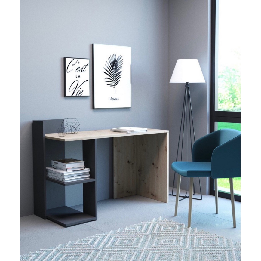 Skrivebord MARLO egetræ artisan/antracit