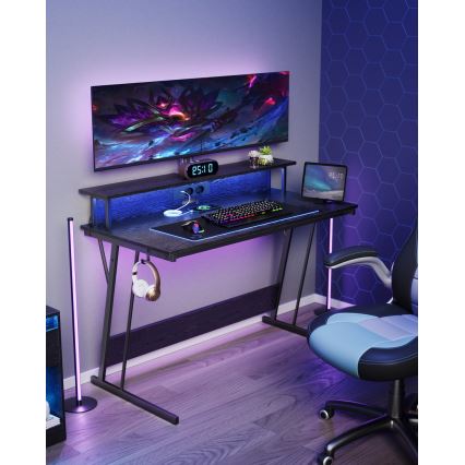 Skrivebord med baggrundsbelysning SOLEA-X sort