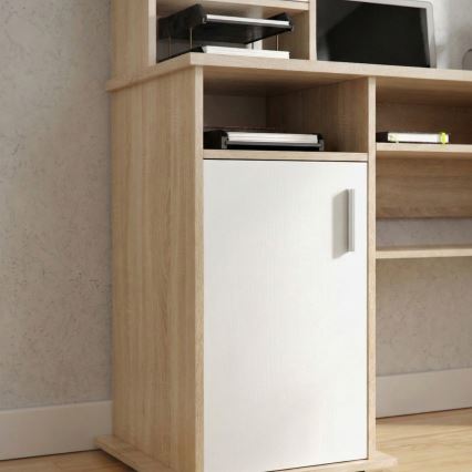 Skrivebord med hylde ELIAN 160x53 cm sonoma-eg/hvid