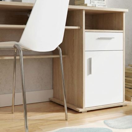 Skrivebord med hylde ELIAN 160x53 cm sonoma-eg/hvid