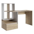 Skrivebord med hylde MARLO eg artisan/hvid